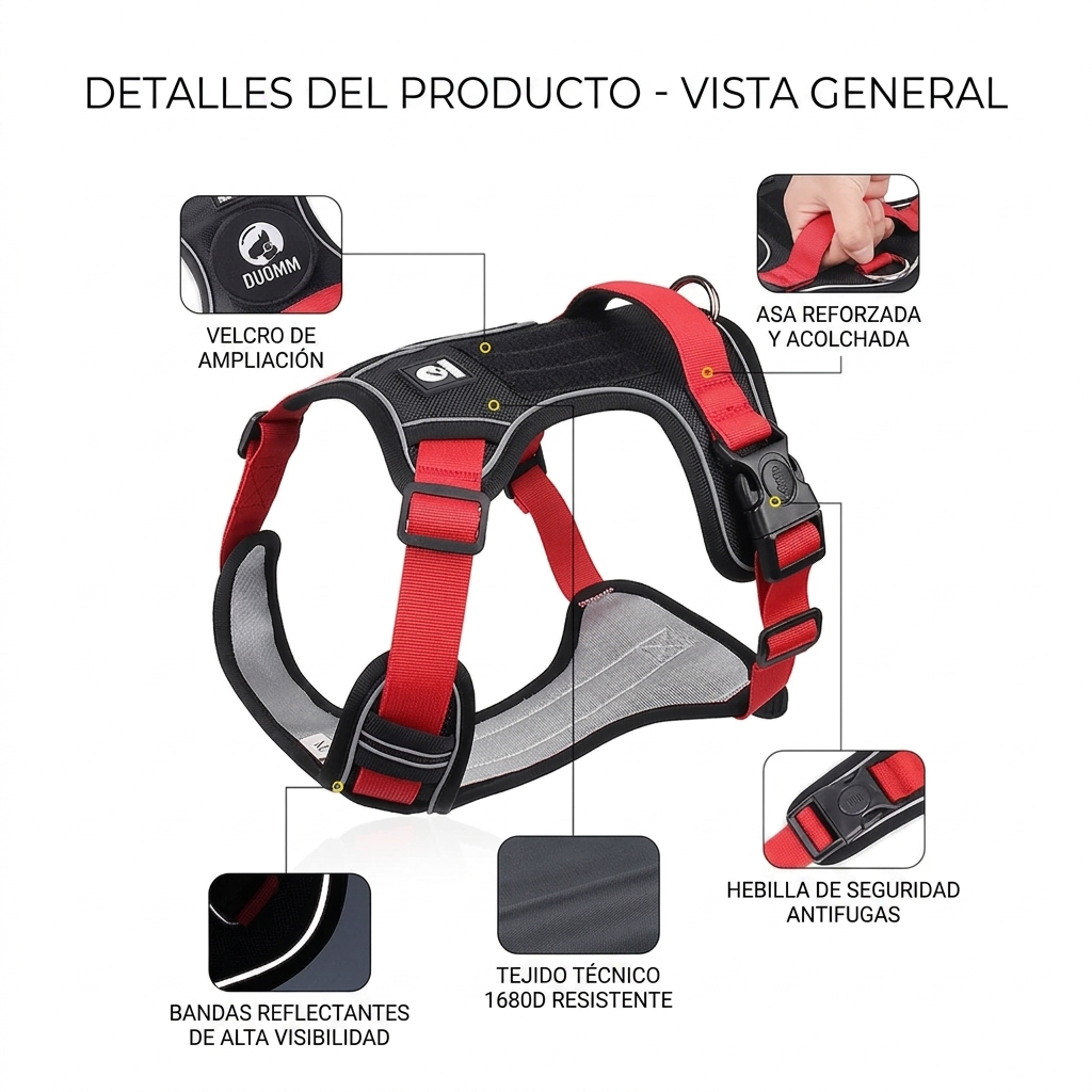Arnés Táctico K9 Commander™ - Antitirones y Alta Resistencia